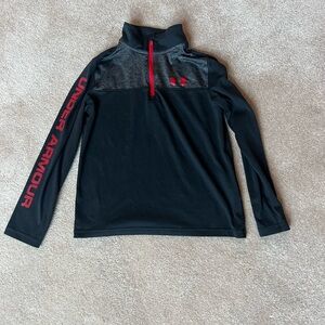 Under Armour Black Gray and Red half zip pullover